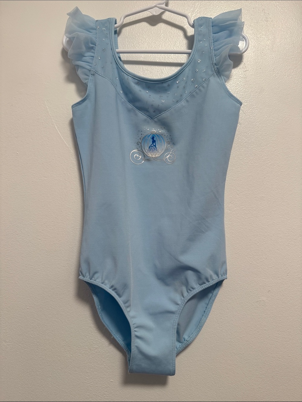 Capezio Disney Light Blue Ruffle Sleeve Princess Bodysuit